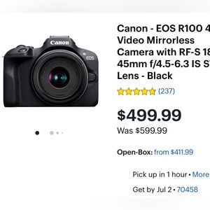 NEW IN BOX canon eos r100